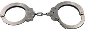 Peerless Handcuff Model 702C Oversize Chain Link Handcuff, Black, 4720B
