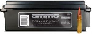 Ammo, Inc. .300 Blackout 110 Grain V-Max Brass Cased Centerfire Rifle Ammo, 200 Round, Case, 300B110VMX-B200 818778022564