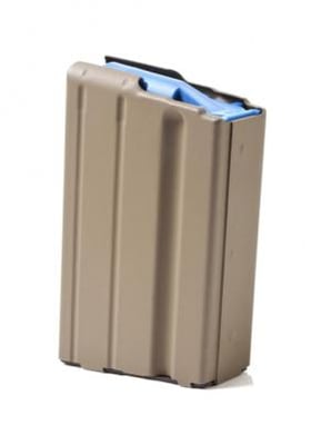 Ammunition Storage Components AR-15 6.5 Grendel Stainless Steel Magazine, 10 Round, FDE Marlube/Blue Follower, 10-65-SS-FDE-BL-ASC 818805010281