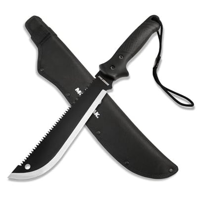 MOSSY OAK Machete with Saw, 19" Sharp Machete with Sheath, Ergonomic No-Slip Handle, Machetes for Bushcraft, Outdoor Hunting, Garden Cutting Trees and Yard Work 820909603658
