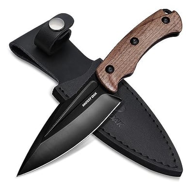 Mossy Oak 8.5" Full-tang Fixed Blade Knife with Sheath, Stainless Steel Blade (G10 Handle-Brown) 
