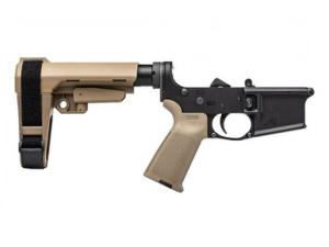 Aero Precision AR15 Pistol Complete Lower Receiver w/ MOE Grip & SBA3 Brace Anodized/FDE APAR501155 APAR501155
