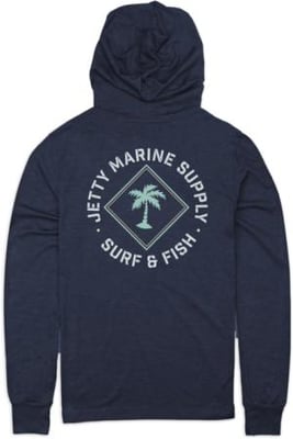 Jetty Maritime Long Sleeve Tee Hoodie - Mens, Navy, Medium, 30989