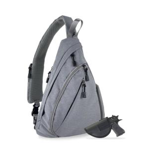 Jessie & James Peyton Sling Shoulder Concealed Carry Backpack CCW Handbag, Gray, AMC5819 GY AMC5819GY