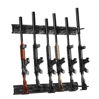VEVOR Gun Rack, Indoor Gun Rack Wall Mount, 6-Slot Vertical Rifle Shotgun, 180 lb Heavy Duty Metal Wall Gun Rack Display Stand with Soft Padding 840349949161