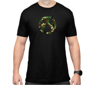 Magpul MAG1225-001-S Woodland Camo Black Cotton/Polyester Short Sleeve Small 184506 