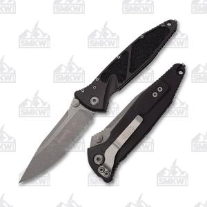 Microtech SOCOM Elite Partially Serrated CTS-204P Steel Blade Black Aluminum Handle 160-11AP
