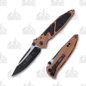Microtech Socom Elite Manual Black CTS-204P Stainless Steel Blade Brown Aluminum Handle 841768130185