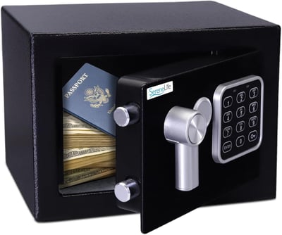 SereneLife Premium Steel Digital Safe Box 9.1"x6.7"x6.7" Electronic & Mechanical Access 2 Keys 842893166087