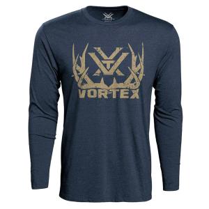 VORTEX Men Full-Tine Navy Heather LS T-Shirt 221-05-NAH 221-05-NAH-2XL