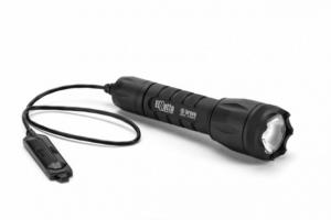 Elzetta Bravo 2-Cell LED Flashlight,Black,650 Lumens w/Crenellated Bezel Ring,High Output Avs Head,Remote Tape Switch,12in B336 844039000132