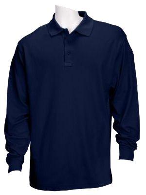 5.11 Tactical Performance Synthetic Knit Long Sleeve Polo - Men's, Dark Navy, Large, Tall, 72049T-724-L