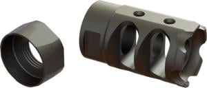 POF USA Phoenix Muzzle Break, Double Port w/ Lock Nut, 9mm, 1/2x28, Black, 1865 