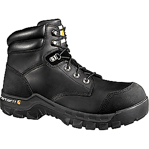 Carhartt 6'' Rugged Flex Waterproof Safety Toe Work Boots for Men - Black - 10.5 M