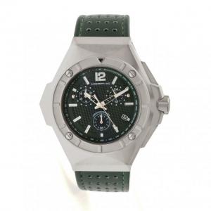 Morphic M55 Series Chronograph Leather-Band Watch with Date, Green/Green, MPH5502