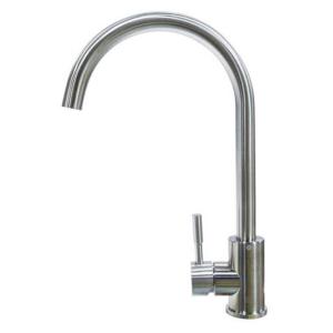Lippert Curved Gooseneck Faucet - Single Hole, Stainless Steel, 719324