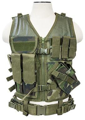 Vism Tactical Vest, Larger Size, Woodland Camo, Extra Large/2XL CTVL2916WC CTVL2916WC