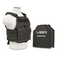 VISM By NcSTAR Plate Carrier Vest with Two 10x12&amp;quot; Level 3A Soft Body Armor Panels BSCVPCV2924T-A