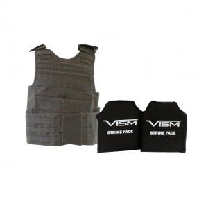 Vism Expert Plate Carrier Vest w/Two Rectangle Cut Soft Ballistic Panels, Urban Gray, BSCVPCVX2963U-A