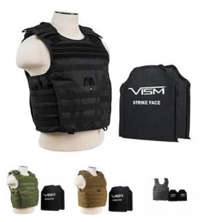 Vism Expert Carrier Vest w/Two 10x12in Shooters Cut Hard PE Ballistic Panels, Urban Gray, BPCVPCVX2963U-A