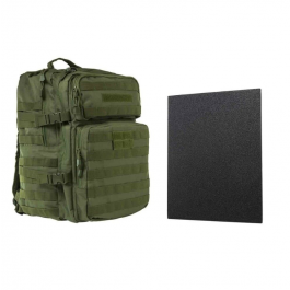 NCStar BUFLCBAG2974-A Assault Backplate with 11"x14" Level IIIA Hard Ballistic Plate Green BUFLCBAG2974-A