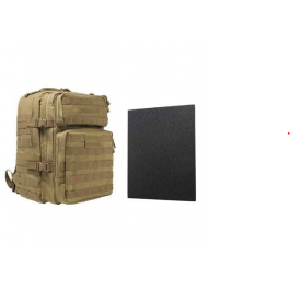 NCStar BUFLCBAT2974-A Assault Backplate with 11"x14" Level IIIA Hard Ballistic Plate Tan 848754010568