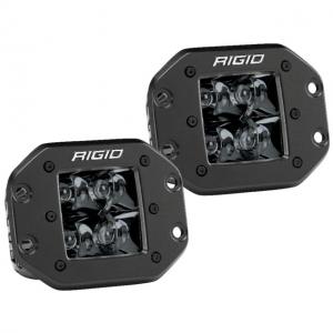 Rigid Industries D-Series PRO Flush Mount - Spot LED - Midnight Edition - Pair - Black, 212213BLK