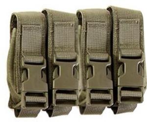 High Speed Gear HSGI Modular Pistol Mag Pouch Quad, Olive Drab 12PM04OD 12PM04OD