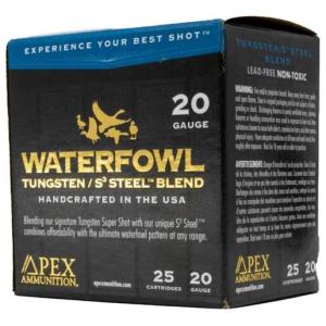 Apex Waterfowl TSS/S3 Steel Blend Shotshells - 20 Gauge - 2&7.5 - 1250 fps - 25 Rounds - 1-1/8 oz. 