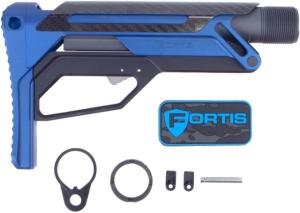Fortis Manufacturing LA Stock Bundle Pack, Cerakoted buffer tube and Standard QD End Plate, Blue, LAS-BNDL-15-BLU