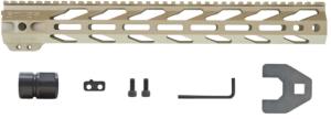STNGR VYPR M-Lok Free Float Handguard for AR15/M4, Cerakote FDE, 15 in, 15VM-FDE