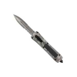 Tekto Mirage Automatic Folding Knife, 3.94in, D2 Steel, Double-Edge Dagger, Aerospace Aluminum Handle, Desert Camo, 10SS-007R-2111 10SS_007R_2111