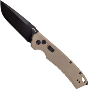 Tekto A3 Delta Automatic Folding Knives, 3.6in, D2 Steel, Drop Point, Desert Handle, G10, Black, A3RG1DSD2BK1A1 A3R_G1DS_D2BK1_A1