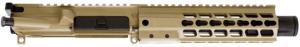 Brigade Manufacturing AR Complete Upper Receiver Forged, 9mm, 9 inch Barrel, FDE Mini Can, 8 inch Rail, No Charging Handle NO BCG, U091902V