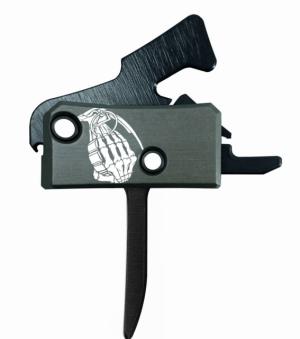 OpticsPlanet Exclusive RISE Armament Ranger Road Limited-Edition RA-140 Super Sporting Trigger with Anti-Walk Pins, 3.5lb Pull, Flat, Black, RA-140F-OP-RGR
