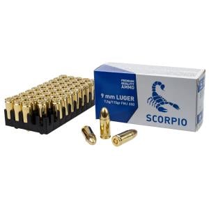 STV Technology Scorpio Brass 9mm 115 Grain 50-Rounds FMJ S9MM115F