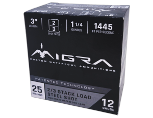 Migra Steel Waterfowl Staxd Load 12 Gauge 3" #2 & #3, 1.25oz, 25rds - M12SS23 
