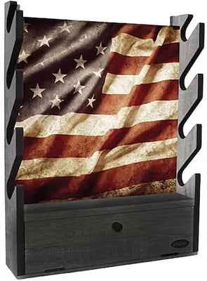 Rush Creek Creations 4 Gun Wall Rack With Storage Black 38-8084