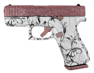 Glock PX4350204NRGP G43X MOS Sub-Compact Frame 9mm Luger 10+1 3.41" Black GMB Barrel  Rose Gold Glitter Cerakote Steel MOS Cut/Serrated Slide  Black & White Paisley Polymer Frame w/Picatinny Rail  Textured Polymer Grip  Ambidextrous