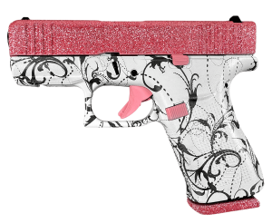 Glock PX4350204NBGP G43X MOS Sub-Compact Frame 9mm Luger 10+1 3.41" Black GMB Barrel  Bubblegum Glitter Cerakote Steel MOS Cut/Serrated Slide  Black & White Paisley Polymer Frame w/Picatinny Rail  Textured Polymer Grip  Ambidextrous