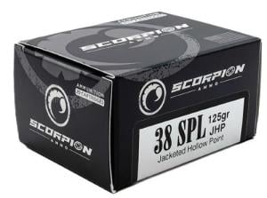 Scorpion Ammo 38 Special 125gr JHP Ammunition 20 rd Box 