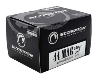 Scorpion Ammo 44 Magnum 240gr JHP Ammunition 20 rd Box 