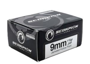 SCORPION 9MM LUGER 115GR JHP 20RD 10BX/CS 