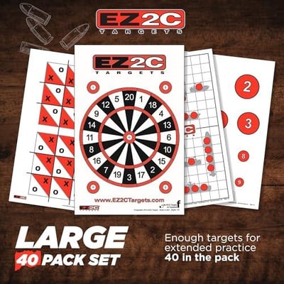EZ2C Games Four Game Style Target Paper for Gun Shooting Range, USA Made (11x17) (4 Style Bundle 40 Pack) 