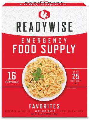 ReadyWise Emergency Food Supply Favorites, 16 Servings, Black, 8.5 x 10.5 x 6, RW01-016 RW01016