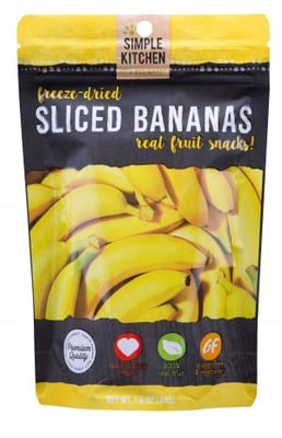 Wise Foods SK05-007 Simple Kitchen Freeze Dried Fruit Freeze Dried Banana Snacks 6 Per Case 6 Servings Outdoor Camping Pouches 851238005704