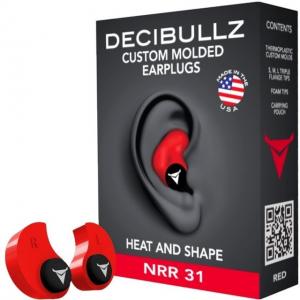 Decibullz Custom Molded Earplugs, Red, Standard, PLG1-RED PLG1RED