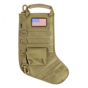 Ruck Up Tactical Christmas Stocking with USA Flag Patch, Khaki, 1115890