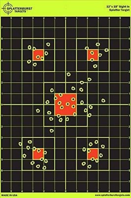 Splatterburst Targets 12 x 18" Sight in Shooting Target Shots Burst Bright Fluorescent Yellow Upon Impact Made in USA (10 Pack) 