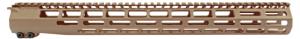 Grey Ghost Precision M-LOK Handguard, AR-15, 17 inch, Aluminum, 0.868 lb, FDE Cerakote, GGP-556-17-HG-FDE